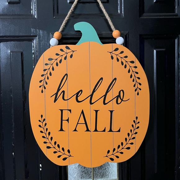 Other - Hello Fall Pumpkin Wall Decor